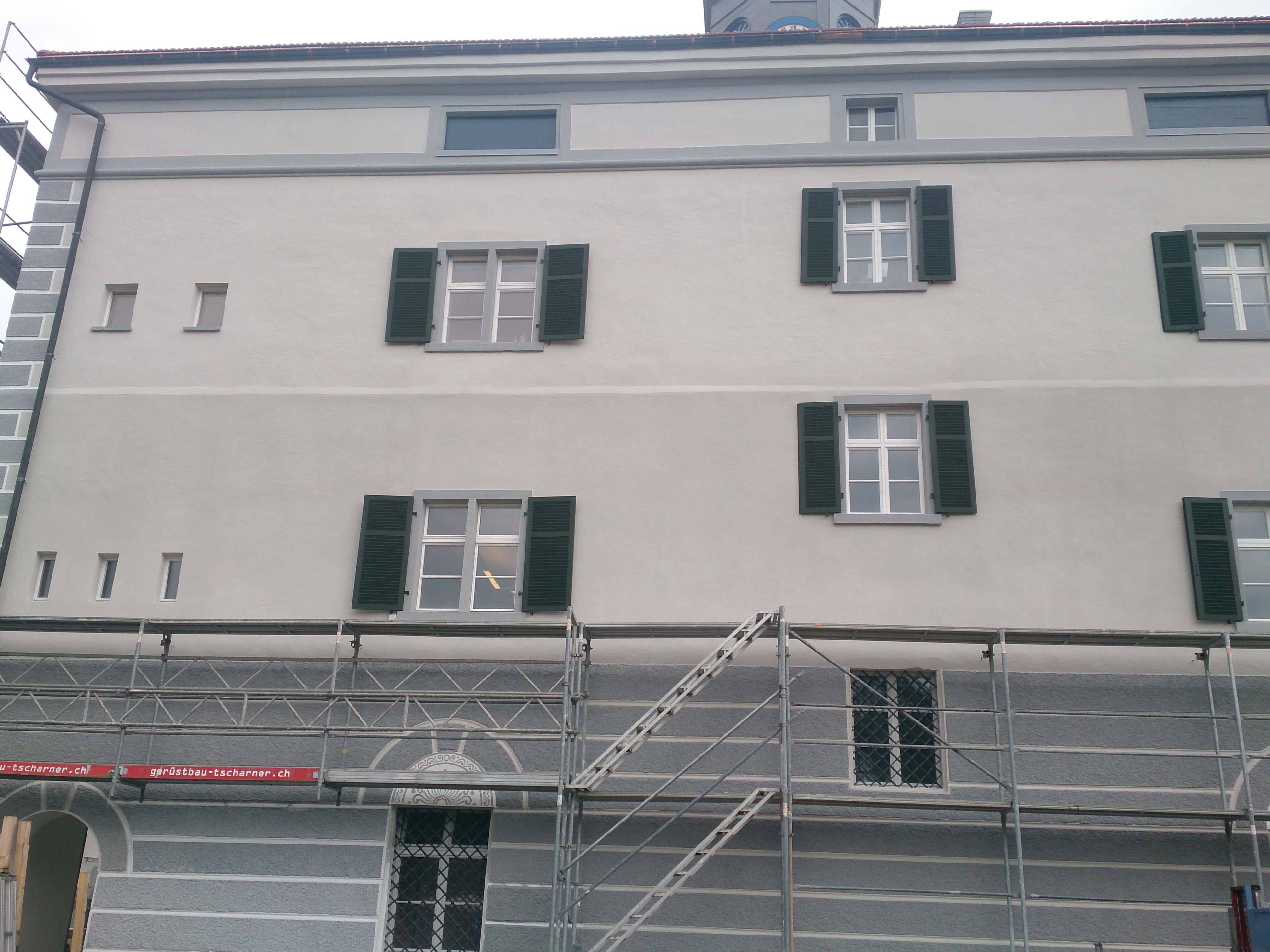 Historische Fassade während der fachgerechten Renovation